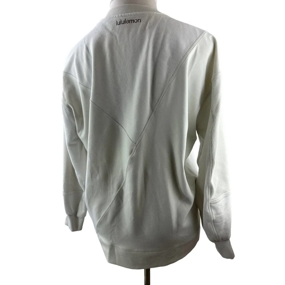 Lululemon Perfectly Oversized Crew Patch Sweatshirt Off White Limited Edition 8 - Picture 6 of 13